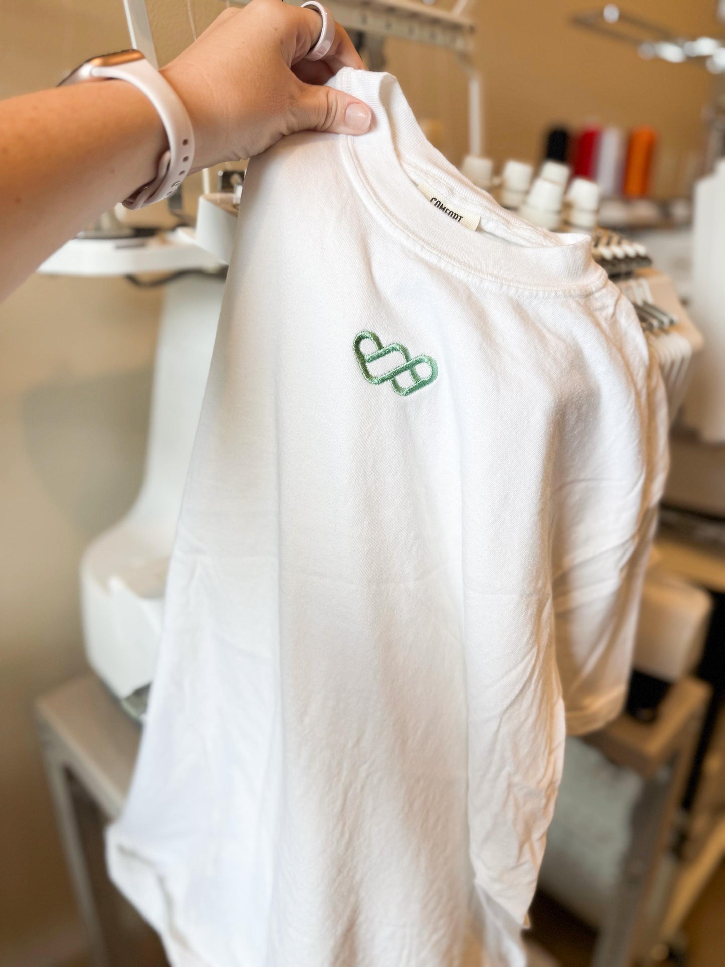 Custom LOGO Embroidered Tshirt— Embroidered Logo Design, Logo Tee, Custom Embroidered Sweatshirt, Logo, Comfort Colors