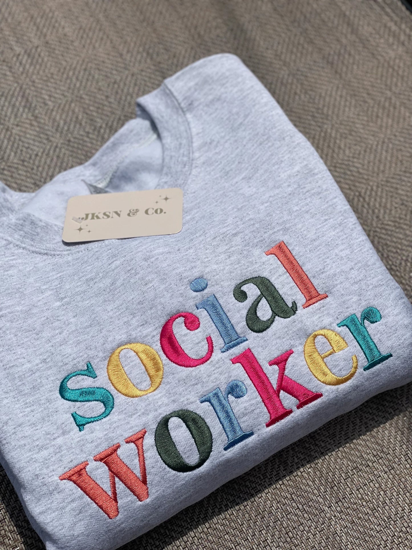 Customizable Multicolor Embroidered Profession Crewneck-- Career Sweatshirt, Custom Profession Shirt, Graduation, Graduation Gift, Career