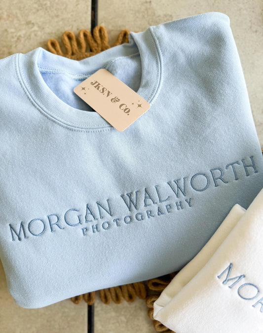 Custom LOGO Embroidered Sweatshirt— Embroidered Logo