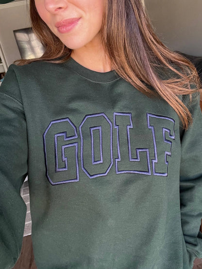 Embroidered Golf Varsity Sweatshirt, Golf Crewneck, Caddie Inspired Sweatshirt, Golf