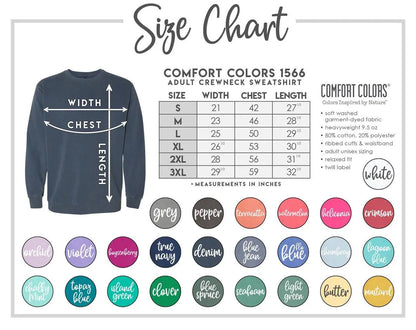 Custom Embroidered Sweatshirt -- Dainty Embroidery, Great Gift, Gift for Her, Gift for Bride, Custom Embroidery, Comfort Colors