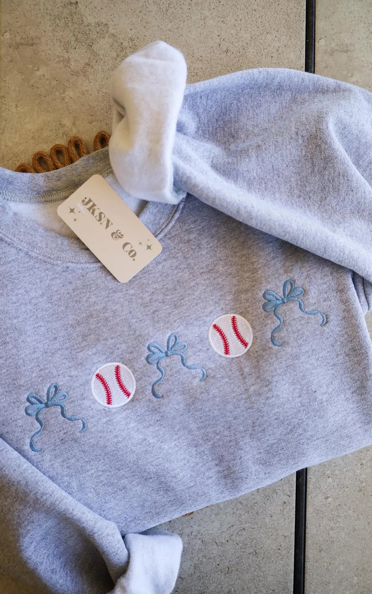 CUSTOMIZABLE Embroidered Coquette Baseball Sweatshirt, Baseball Pullover, Cute Baseball Tee, Baseball and Bows, Perfect Gift!
