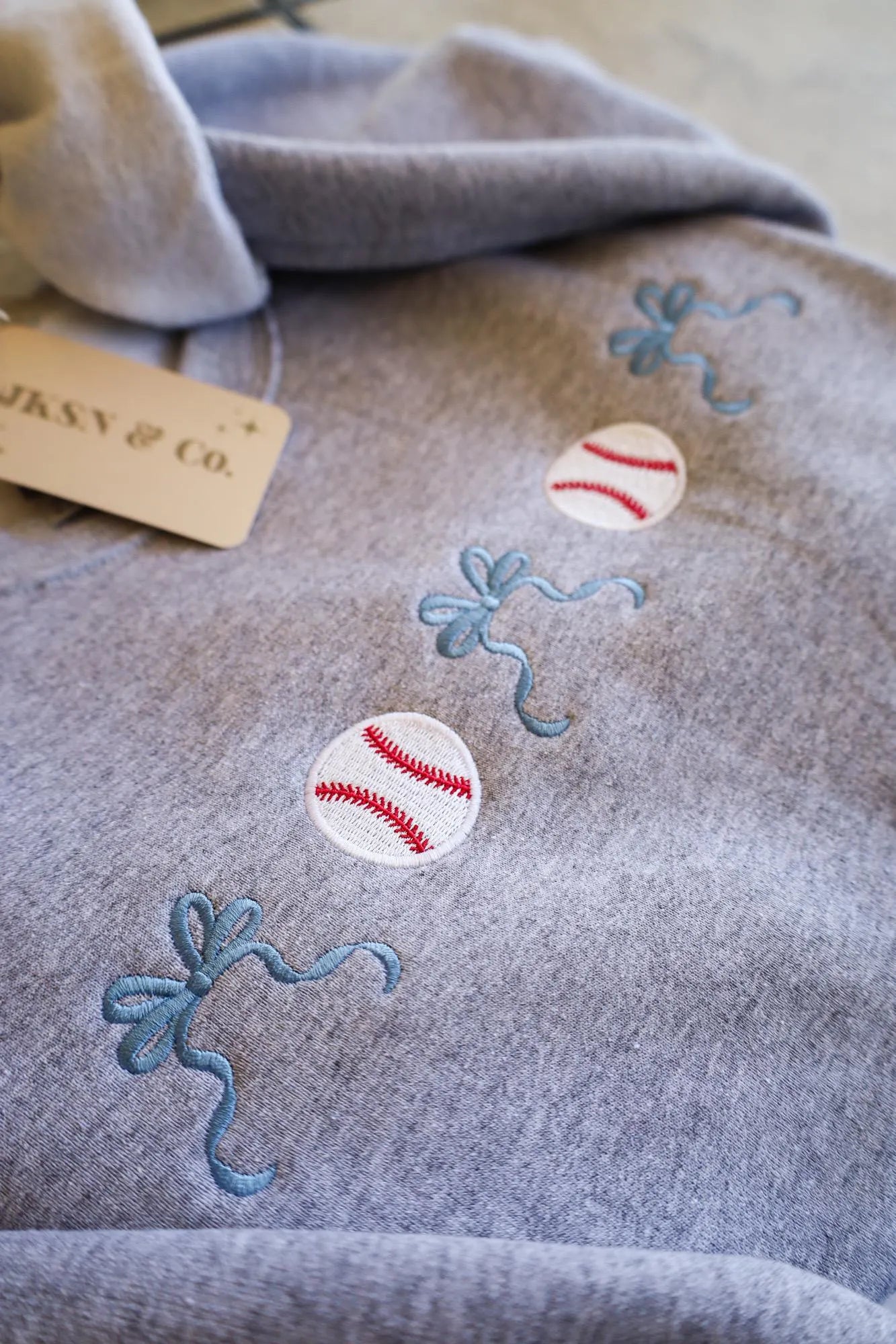 CUSTOMIZABLE Embroidered Coquette Baseball Sweatshirt, Baseball Pullover, Cute Baseball Tee, Baseball and Bows, Perfect Gift!