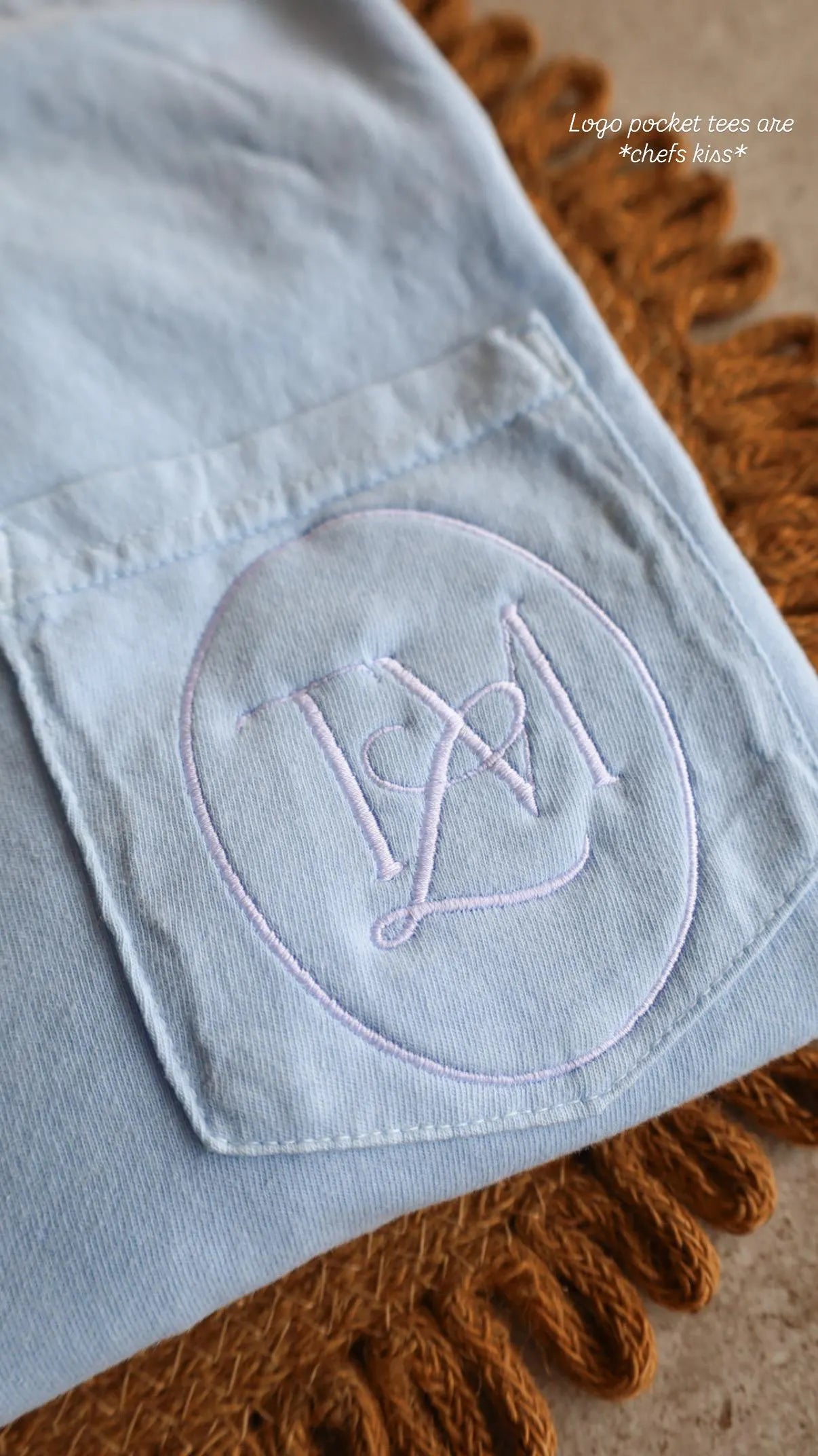 Custom LOGO Embroidered Pocket Tee -- Comfort Colors