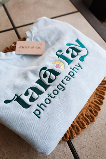 Custom LOGO Embroidered Comfort Colors Sweatshirt, Independent Trading Sweatshirt