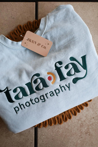 Custom LOGO Embroidered Comfort Colors Sweatshirt, Independent Trading Sweatshirt