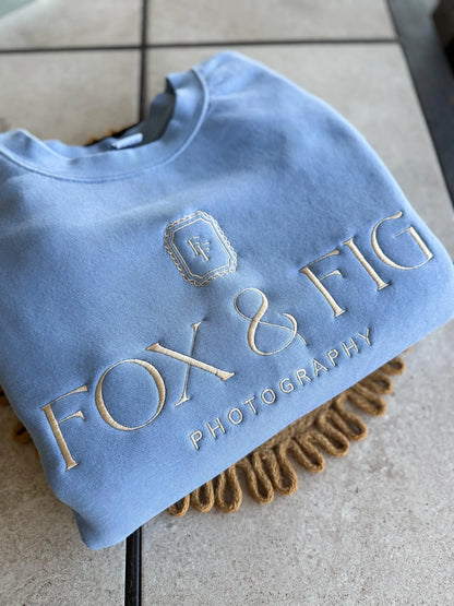 Custom LOGO Embroidered Comfort Colors Sweatshirt, Independent Trading Sweatshirt